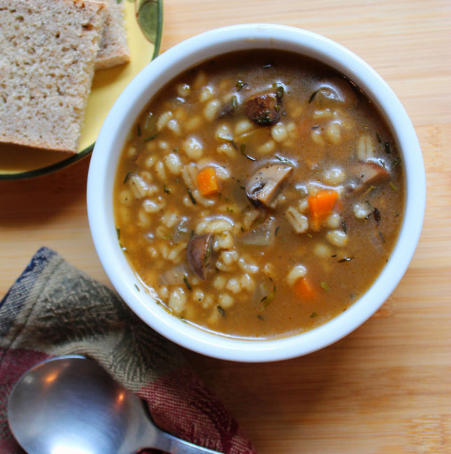 Mushroom Barley Soup - Vegan Cabin Life