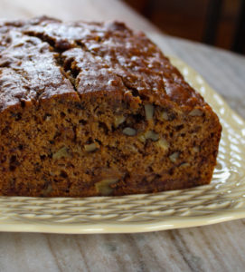 a plate with banana bread