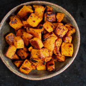 vegan chili roasted sweet potatoes