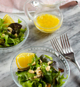 salad with hazelnut and preserved lemon vinaigrette