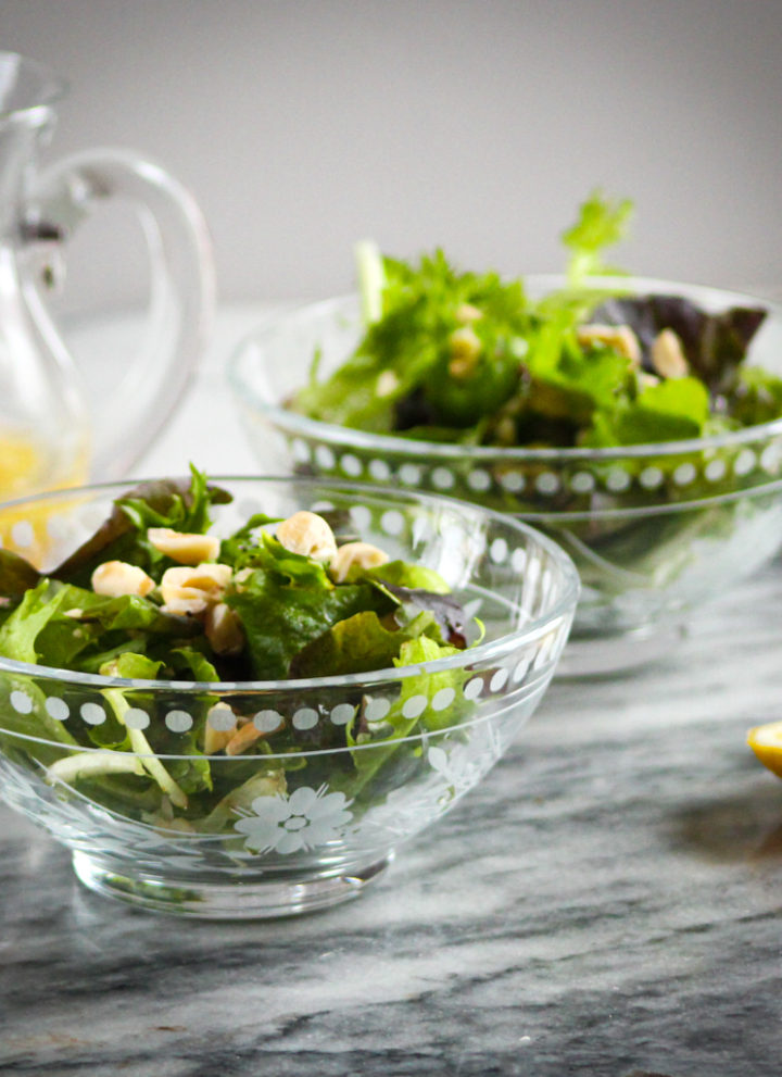 salads with hazelnut and preserved lemon vinaigrette